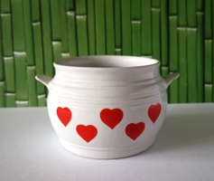 RETRO STILIZÁLT SZÍV MINTÁS GRÁNIT KISPEST KONYHAI TÁROLÓ EDÉNY