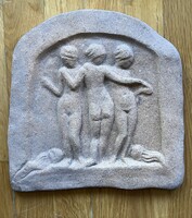 Medgyessy Ferenc (1881-1958) Harom gracia terakotta dombormu