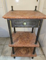 Szecessziós Art Deco Màrvàny Posztamens éjjeli szekrény konzol asztal komód, mosdó tartó réz màrvàny