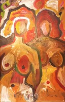 Cs.Németh Miklós "Női aktok" olajfestmény