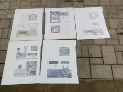 Ritka nyomdai offset lemez,Debrecen Hortobágy, szürkemarha, térkép. Jól illik indusztriális stiílusú