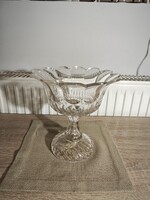 Antik kristály kehely,gyümölcsös