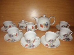 Kahla mezei virágos - pipacs, kék búzavirág, búza porcelán teás, kávés készlet 6 személyes
