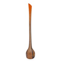 Különleges Mid-century, hosszú nyakú fújt üveg egyszálas váza - 51129