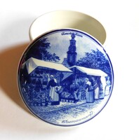 Delft's Blue holland bonbonier - virágpiac dekor