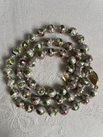 Antik Cloisonne tűzzománc gyöngysor nagyobb szemekből, gyönyörű.