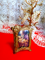 Vintege stílusú, díszes, réz képkeret