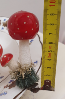 Régi karácsonyfadísz, gomba, csipeszes