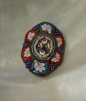 Antik olasz üveg mikromozaik bross