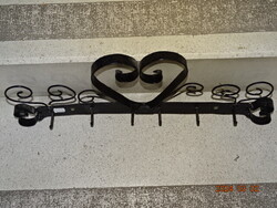 RÉGI DÍSZES KOVÁCSOLT VAS FALI FOGAS