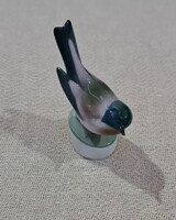 Zsolnay porcelán, kézzel festett cinege madár
