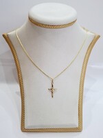 Új, 14 karátos arany nyaklánc és Jézus kereszt medál szett (No. 343.)