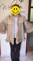 Női pelerin velúr + szőrme kabát, M méret