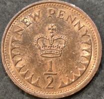 United Kingdom half, ½ penny, 1973.
