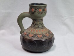 Dekoratív iparművész mázas kerámia váza vagy kiöntő hibátlan állapotban 18,5 cm. magas