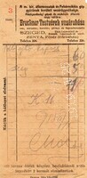 Számolócédula: Bruckner Testvérek vasáruháza, Szeged 1919.