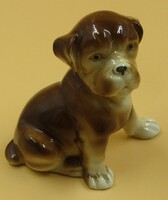 Porcelán kutya bulldog , nem jelzett,  8 cm magas