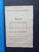ZA643.23 Menü - SZOT Szanatórium Balatonfüred Balaton 1960's