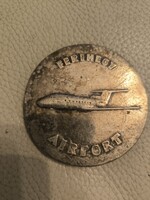 Ferihegy Airport , plakett plaket ,emlékérem öntvény , ezüstözött két oldalas ritka fém plakett