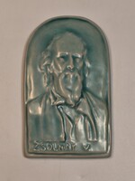 Zsolnay alapmázas ritka, különleges Zsolnay Vilmos plakett