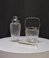Vintage repesztett, vagy fátyolüveg shaker szett