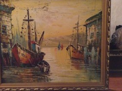 Hangulatos kikötôi festmény