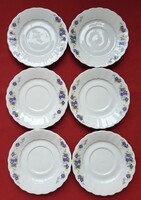 6db Eschenbach Bavaria német porcelán csészealj kistányér tányér csomag kék ibolya virág ibolyás