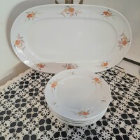 Retró Alföldi narancsvirág mintás süteményes vagy szendvicses készlet