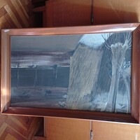 Kokas Ignác (1926-2009) Téli udvar, festmény,