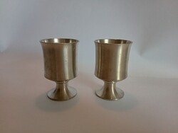 2 db Selangor Pewter Malaysia Singapore fém talpas pohár, kupa, kehely, akár gyertyatartó, 175 ml-es