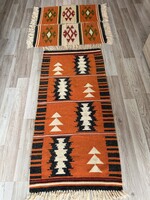 Kézzel szőtt geometrikus gyapjú kilim szőnyeg szett