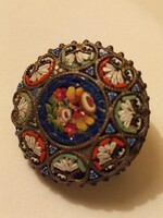 Antik / vintage ékszer millefiori bross / mikromozaik bross