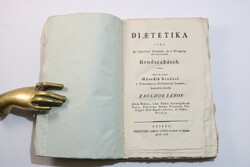 1818 - Zsoldos János - Diaetetika Ritka orvosi szakkönyv Szép körülvágatlan példány!!