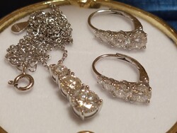 Moissanit gyémánt  925 ezüst szett