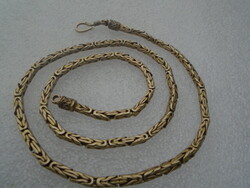 Barakka  nyaklánc, királylánc 51 cm hosszú, tömör aranyozott