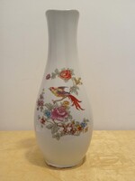 Hollóházi paradicsom madaras porcelán váza Nagy
