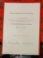 Felszabadulási Jubileumi emlékérem adományozó irat