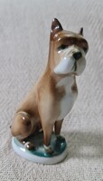 Zsolnay boxer kutya, kézzel festett