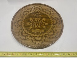 Népi tál fafaragás Kékestető 20 cm átméröjű