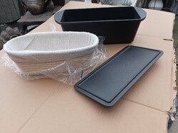 Új Öntöttvas Kalács Kenyérsütő + kelesztő kosár Holland Grill Kemence Kamadó serpenyő forma edény