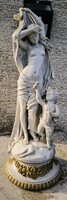 Aphrodite és Erosz biszkvit gyönyörű Altwien jelzett nagy méretű figurális szobor