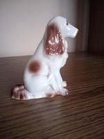 Hollóházi porcelán spániel kutya. 13,8 cm. Hibátlan. Jelzett.