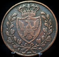 Szárd Királyság 5 Centesimi, 1826 Verdejel: "sasfej", "P" - Torino, Luca Podesta D14D2V