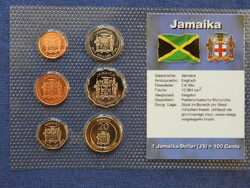 Jamaica különböző évszámú forgalmi sor (6 db) 10 Cents - 20 Dollars