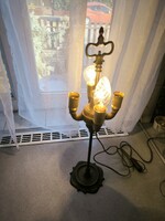 Florentin Firenzei olajlàlmpa villanyosítva  Rézből  asztali lámpa különleges ritka darab 4 izzós
