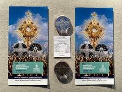 2021 Eucharisztikus Kongresszus 10000+2000 Forint ezüst-színesfém emlékérme pár, certi, prospektus