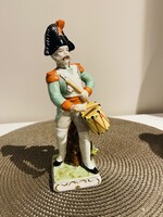 Német Wagner & Apel porcelán katona szobor