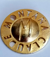 Gyűjtői ritkaság, vintage, aranyozott Claude Monatna parfüm bross, art deco értékes darab    723.