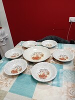 "Gli Spaghelli" mintás, olasz kerámia spagetti készlet,