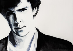 Sherlock . Sherlock - eredeti akvarell festmény